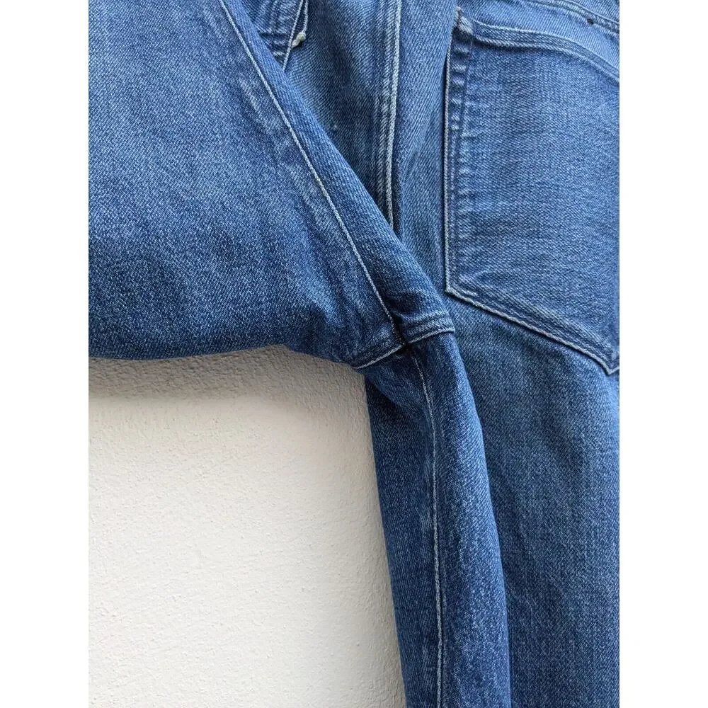 3x1 NYC Revolve Jeans Straight Fringe Frayed Hem Button Fly High Rise Denim S 31